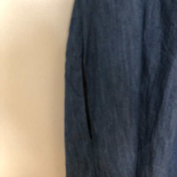 Anthropologie Corey Lynn Calter Off the Shoulder Chambray Dress Blue Cotton XS - Picture 4 of 6